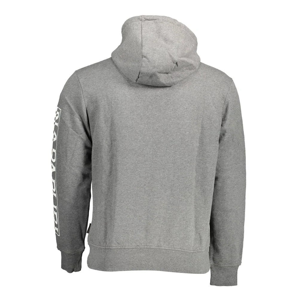 Napapijri Gray Cotton Men Sweater - XXL - Hoodies