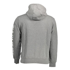 Napapijri Gray Cotton Men Sweater - XXL - Hoodies