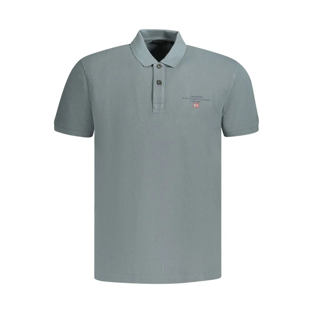 Napapijri Gray Cotton Mens Polo Shirt
