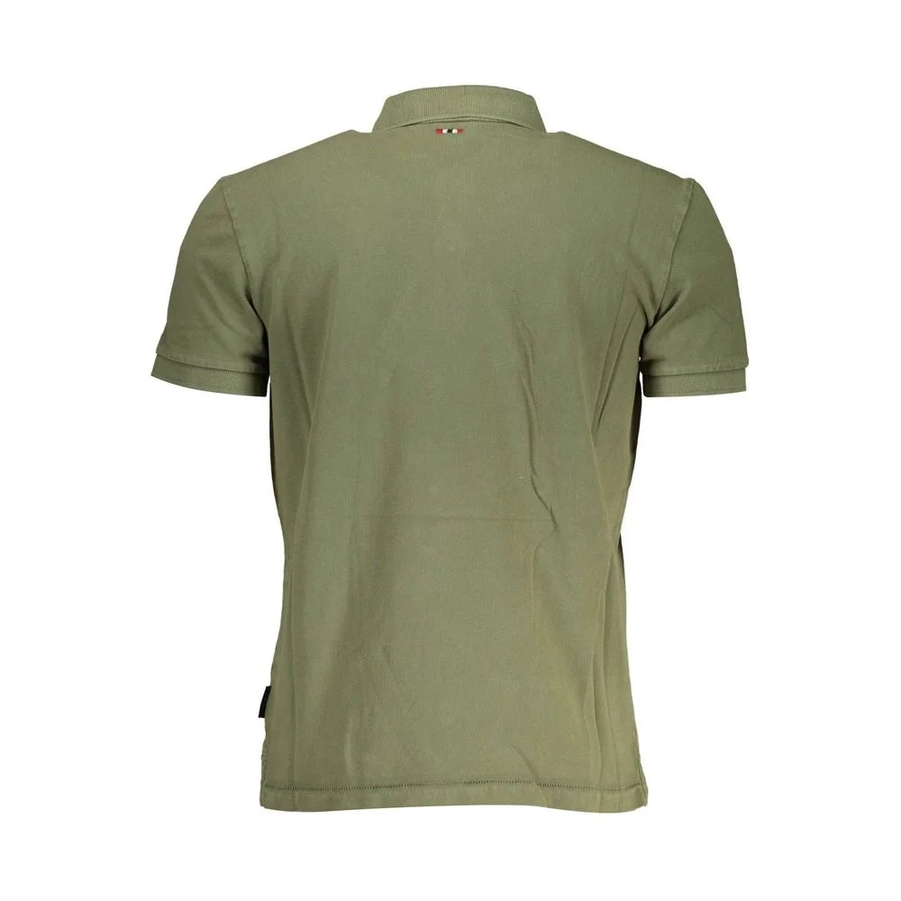 Napapijri Green Cotton Men Polo Shirt - S - Polos