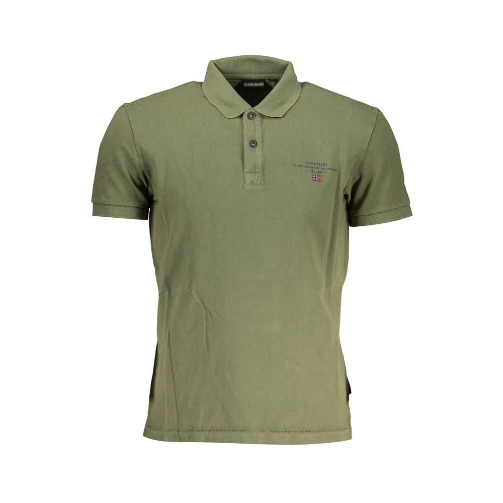 Napapijri Green Cotton Men Polo Shirt - S - Polos