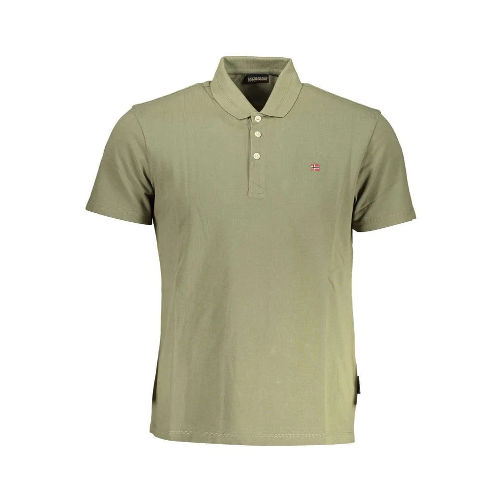 Napapijri Green Cotton Mens Polo Shirt - M - Polos