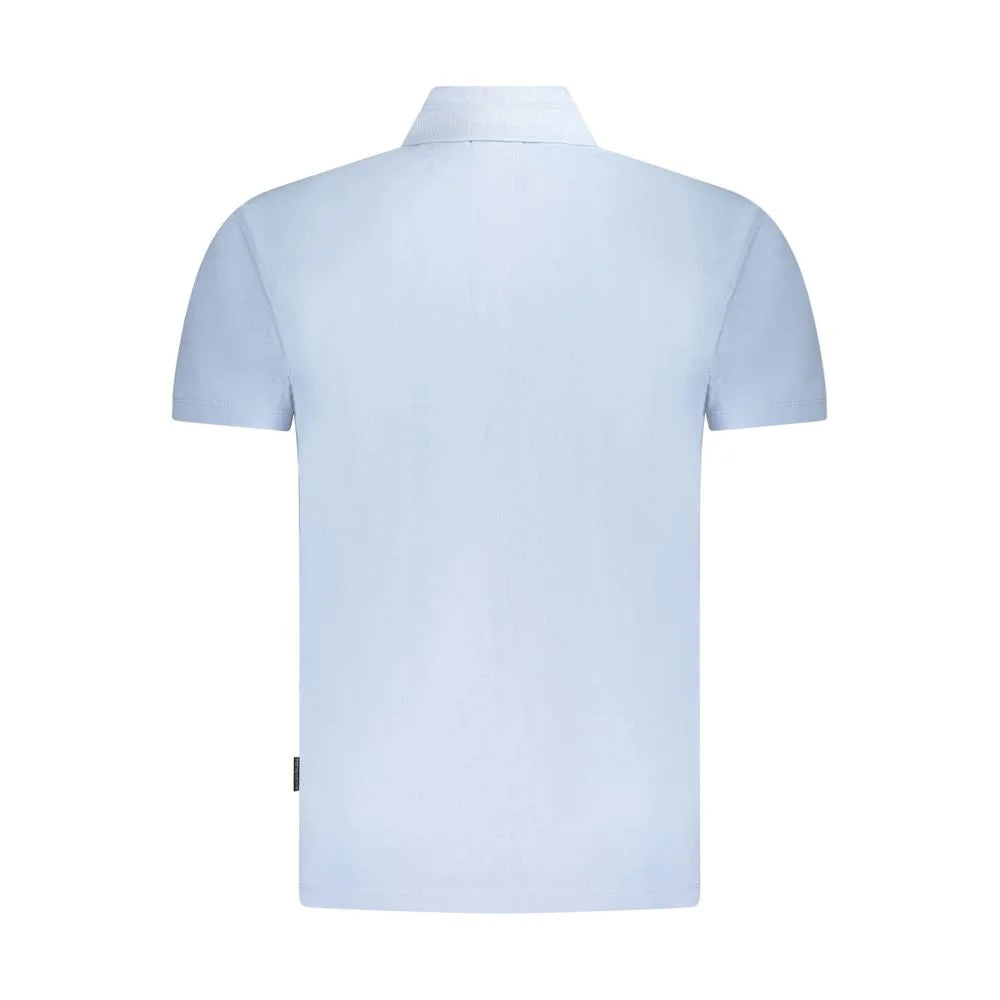 Napapijri Light Blue Cotton Men Polo Shirt - S
