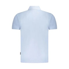 Napapijri Light Blue Cotton Men Polo Shirt - S