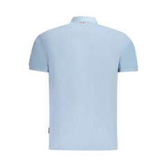Napapijri Light Blue Cotton Men Polo Shirt - S