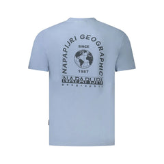 Napapijri Light Blue Cotton Men T-Shirt - T-Shirts