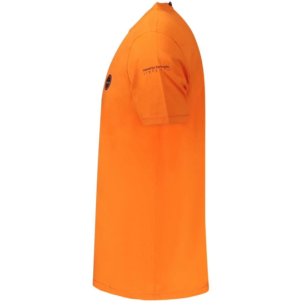 Napapijri Orange Cotton Men T-Shirt - S - T-Shirts