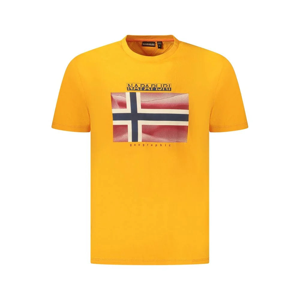 Napapijri Orange Cotton Men T-Shirt - T-Shirts