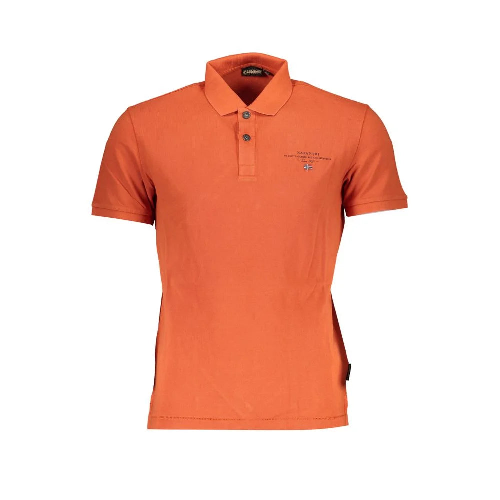 Napapijri Orange Cotton Polo Shirt - Polos