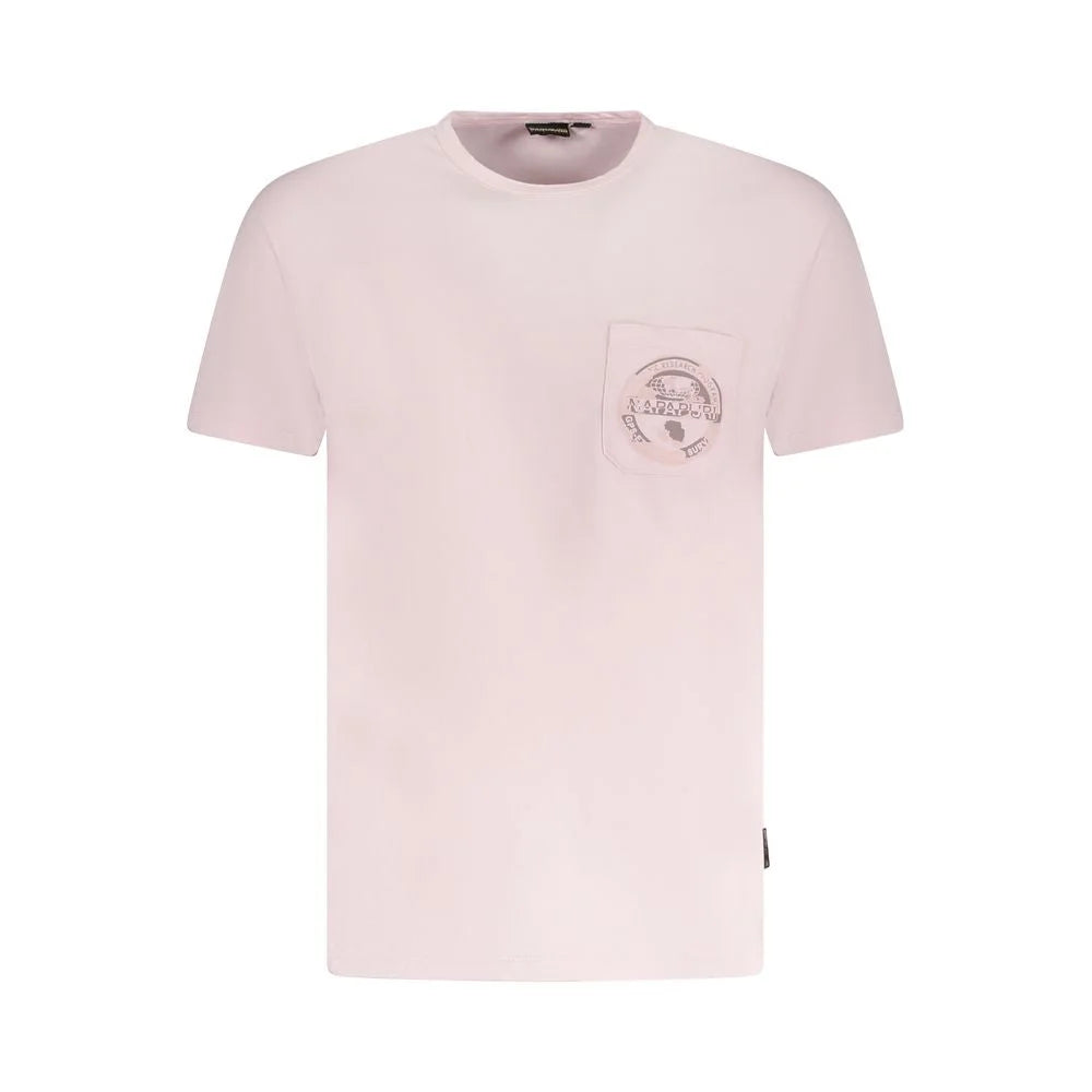 Napapijri Pink Cotton Men T-Shirt - T-Shirts