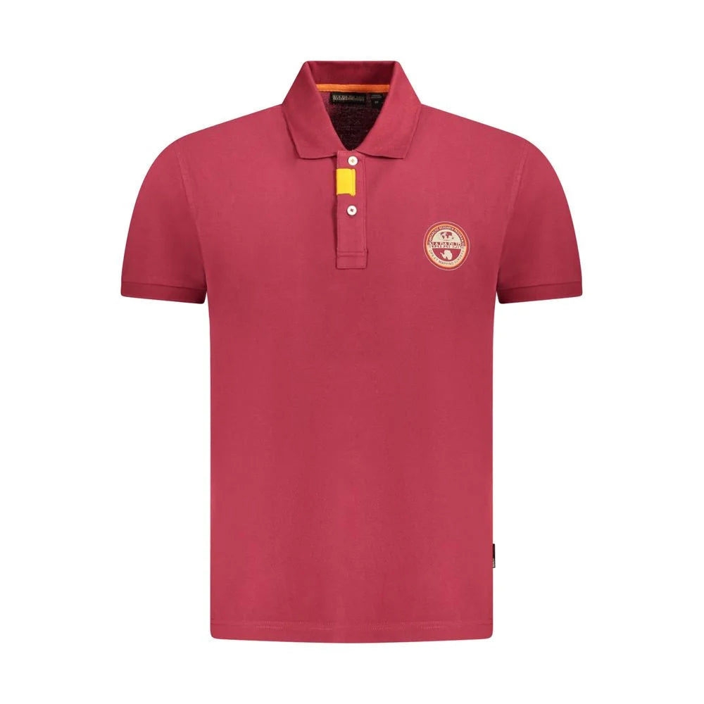 Napapijri Red Cotton Men Polo Shirt - S