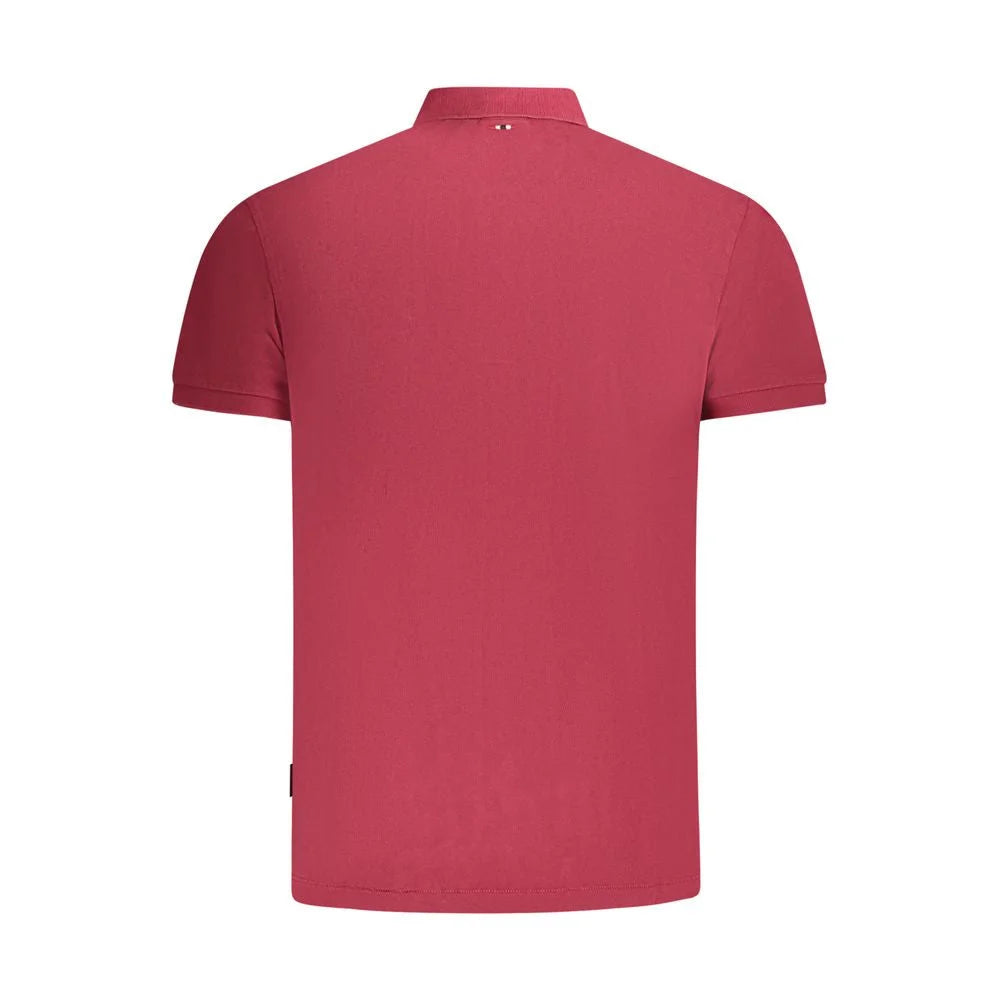Napapijri Red Cotton Men Polo Shirt - S