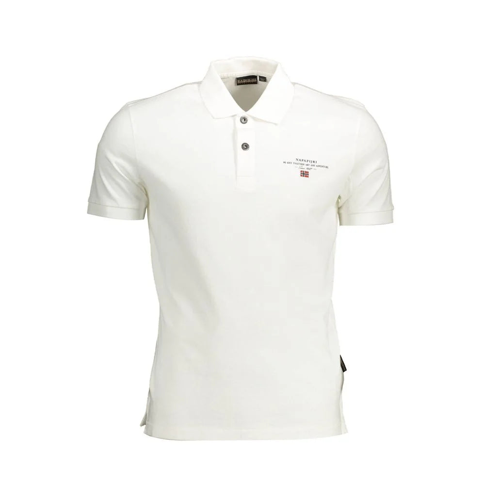 Napapijri White Cotton Men Polo Shirt - Polos