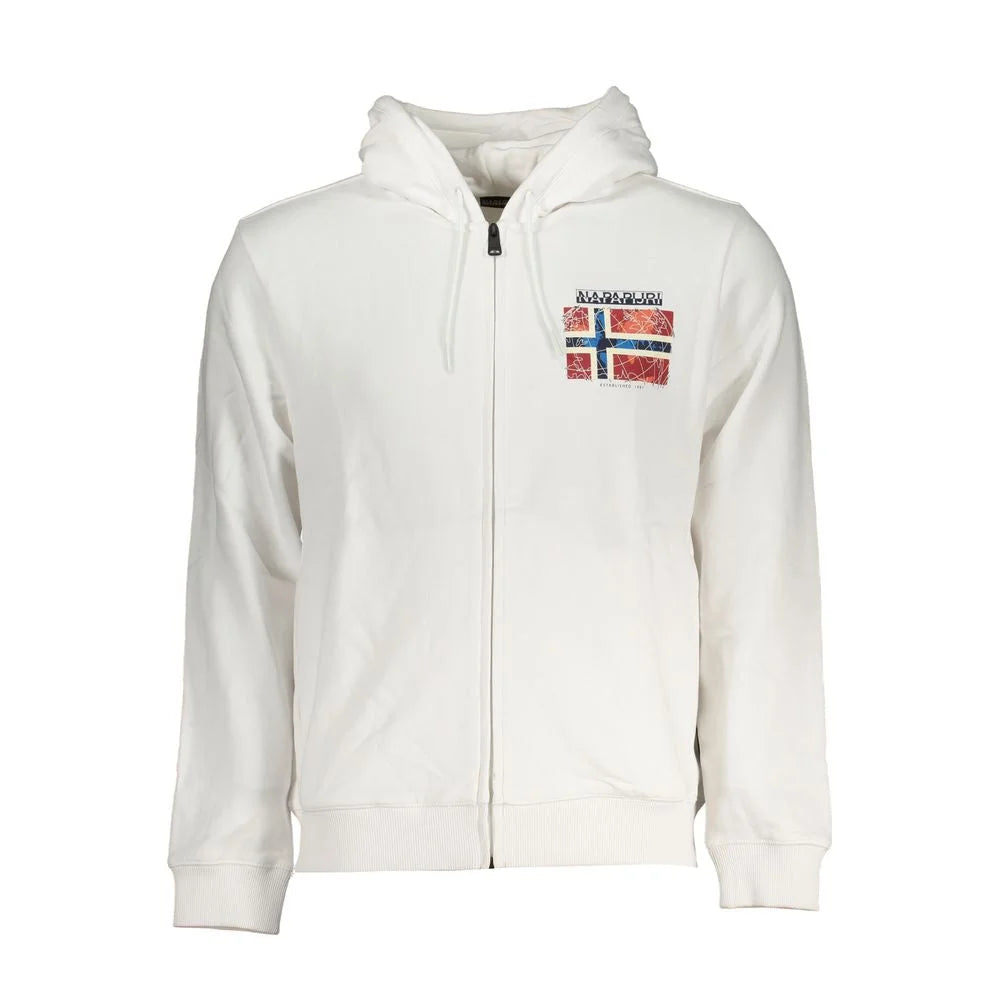 Napapijri White Cotton Men Sweater - S - Hoodies