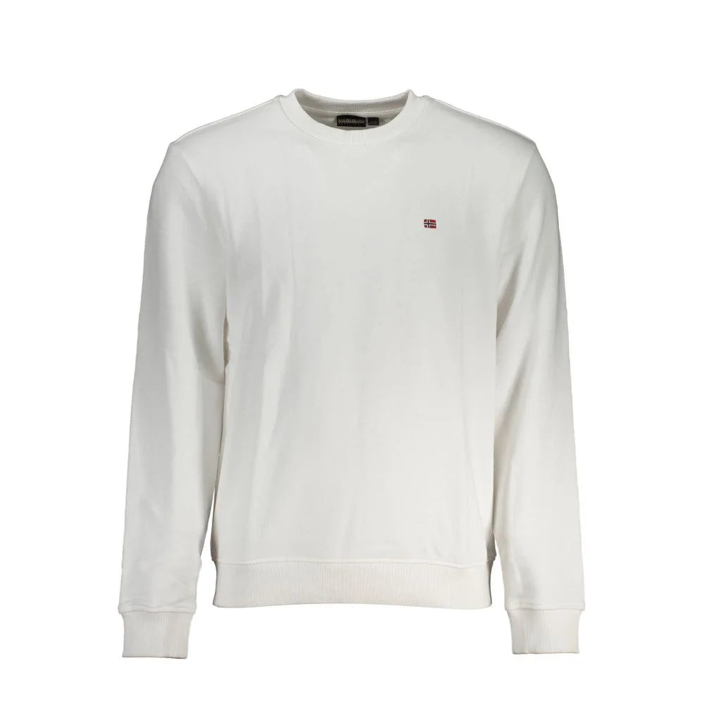Napapijri White Cotton Men Sweater - Sweatshirts