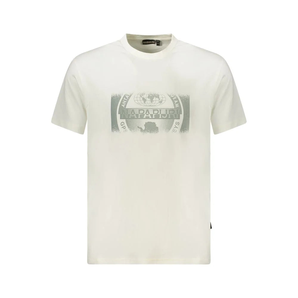 Napapijri White Cotton Men T-Shirt - T-Shirts