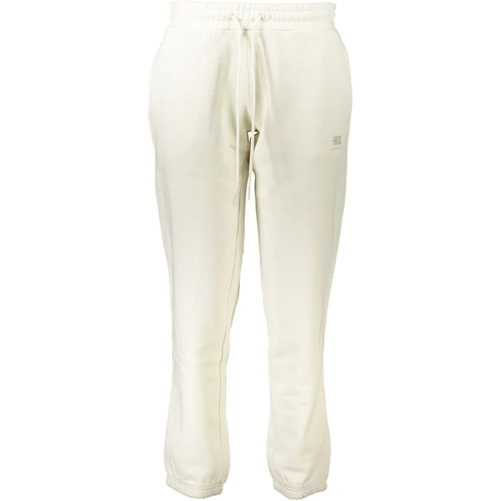 Napapijri White Cotton Pant - Joggers