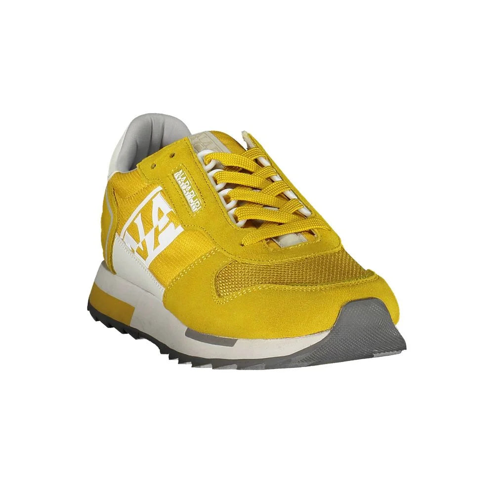Napapijri Yellow Leather Men Sneaker - Sneakers