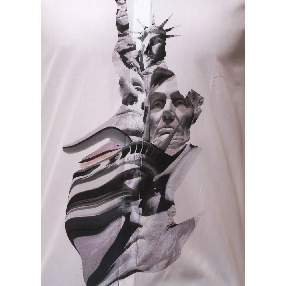 Neil Barrett White Cotton Pattern Shirt - 39