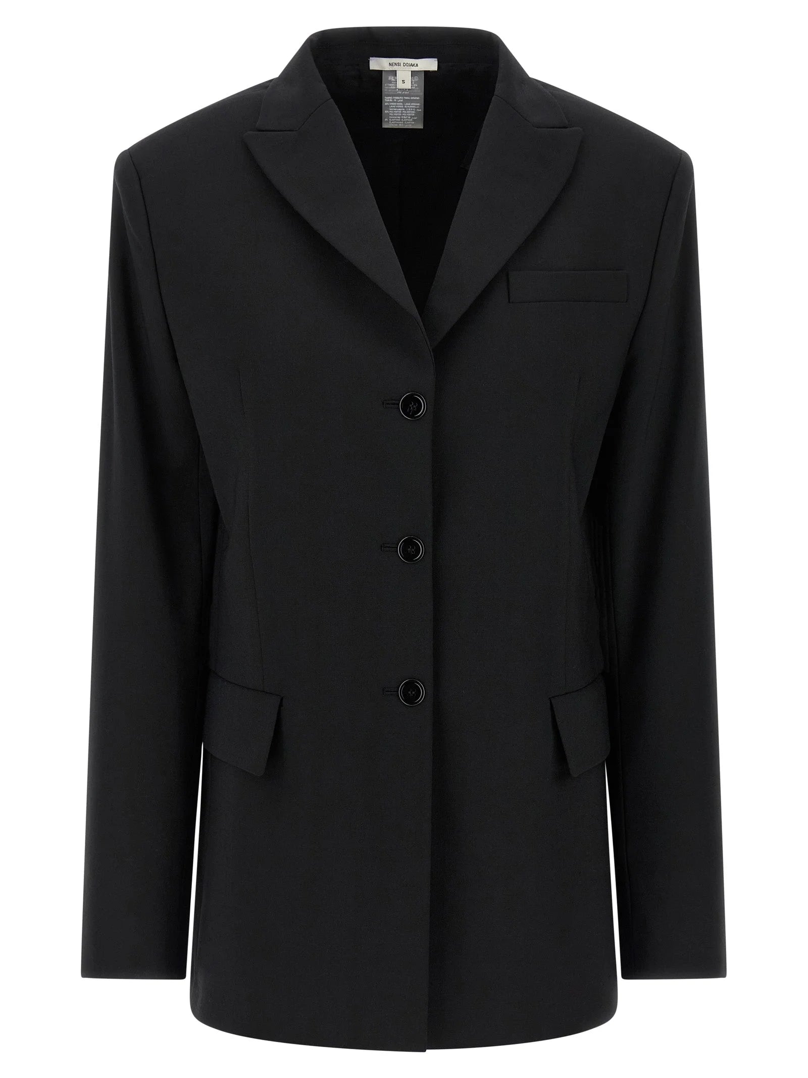 Nensi Dojaka Black Virgin Wool Blazer - IT44