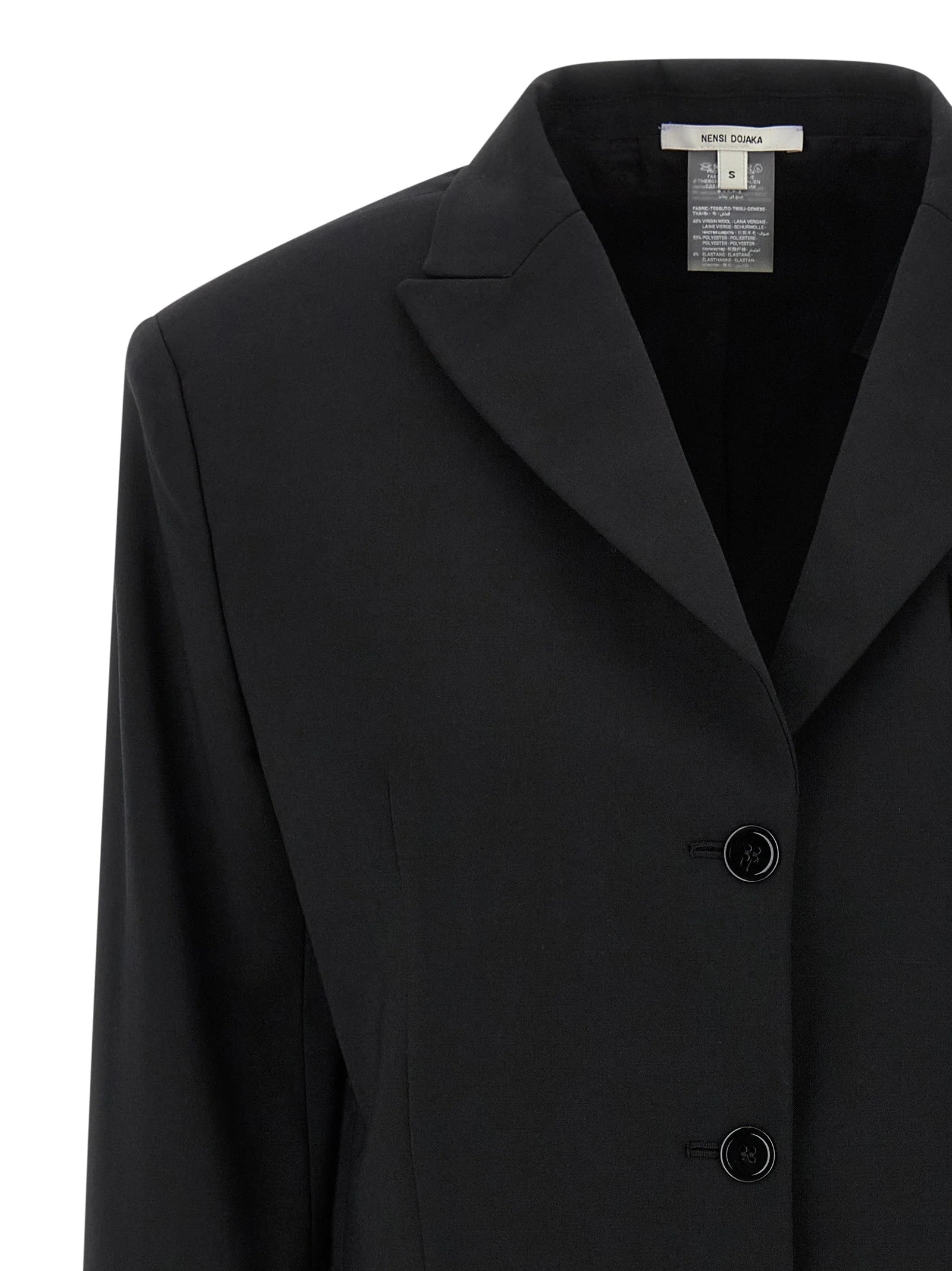 Nensi Dojaka Black Virgin Wool Blazer - IT44