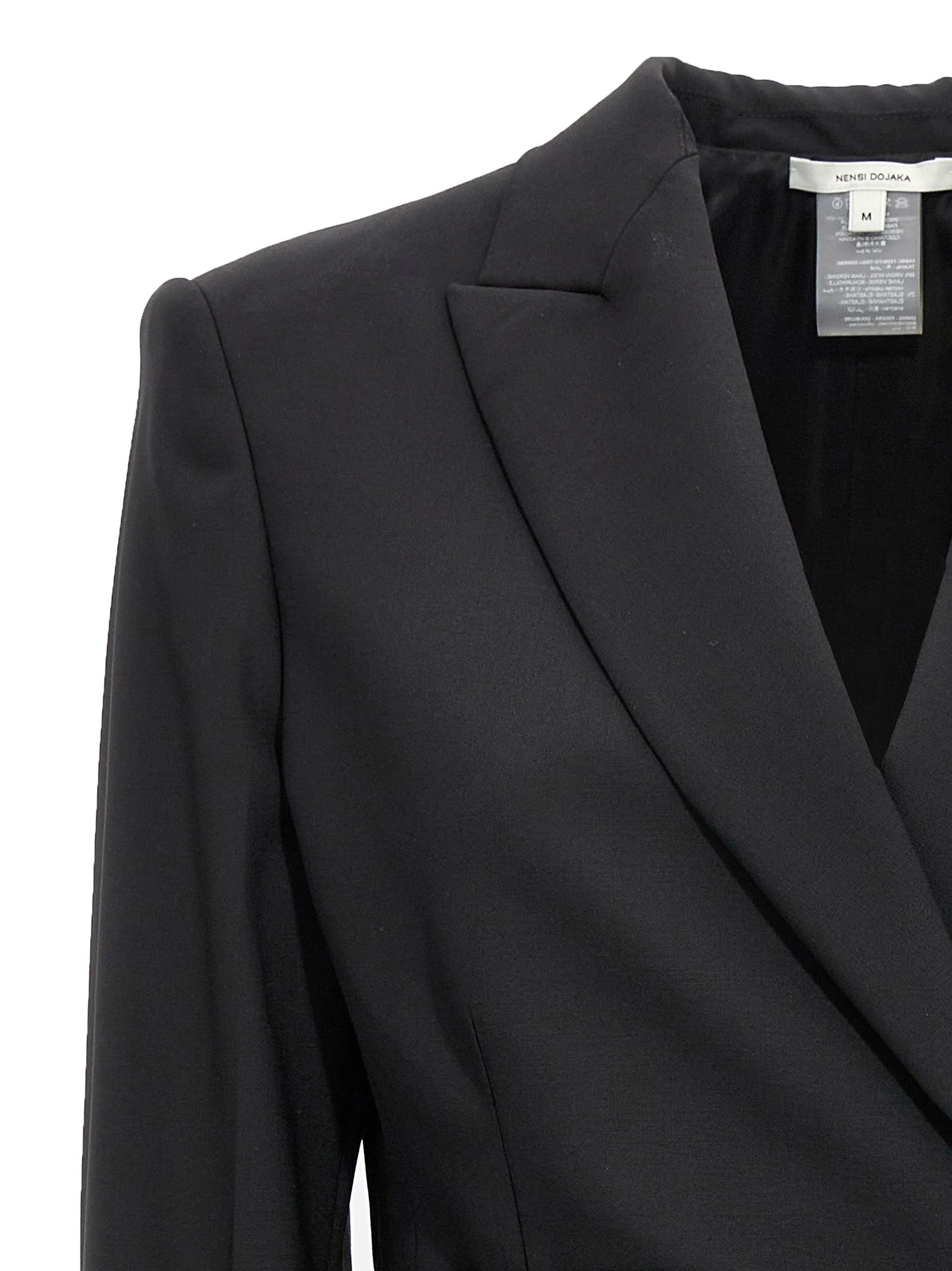 Nensi Dojaka Black Virgin Wool Blazer - M