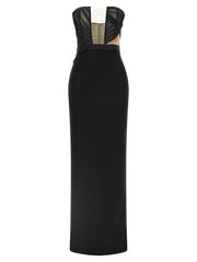 Nensi Dojaka Black Viscose Long Dress