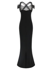 Nensi Dojaka Black Viscose Long Dress
