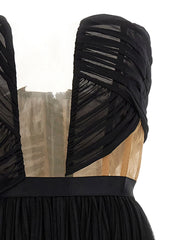 Nensi Dojaka Black Viscose Long Dress