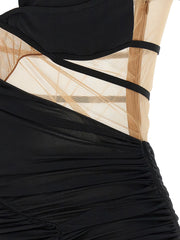 Nensi Dojaka Black Viscose Short Dress - M