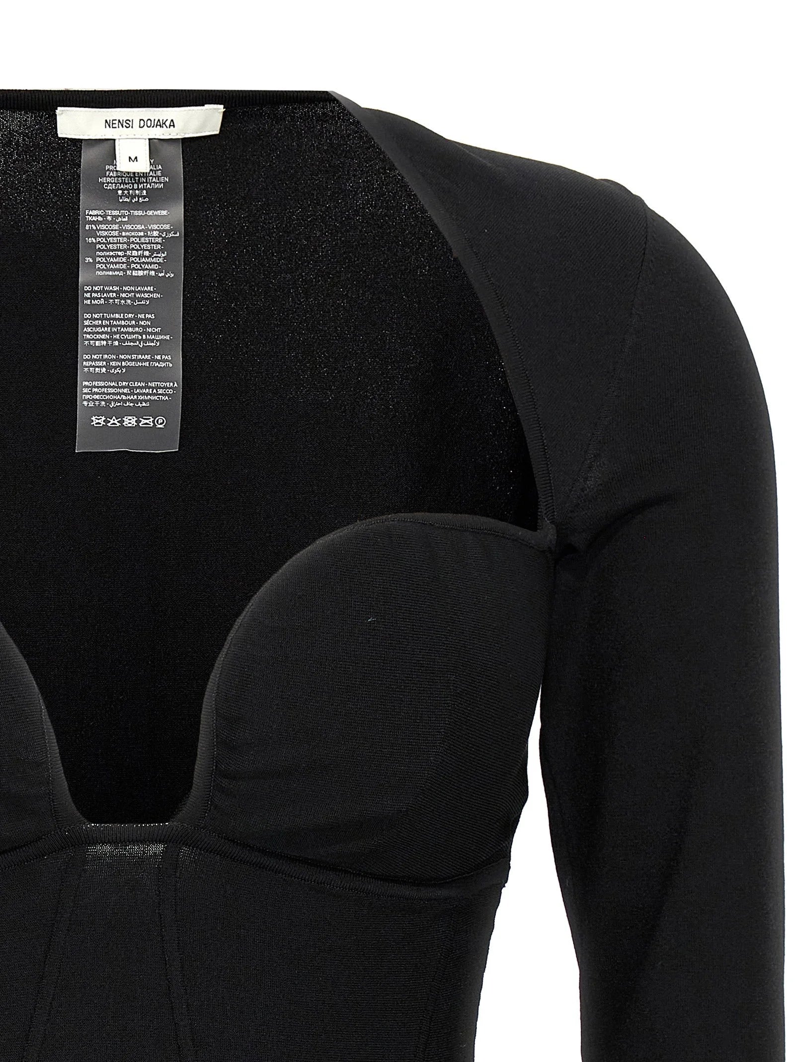 Nensi Dojaka Black Viscose Tank Tops