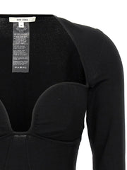 Nensi Dojaka Black Viscose Tank Tops
