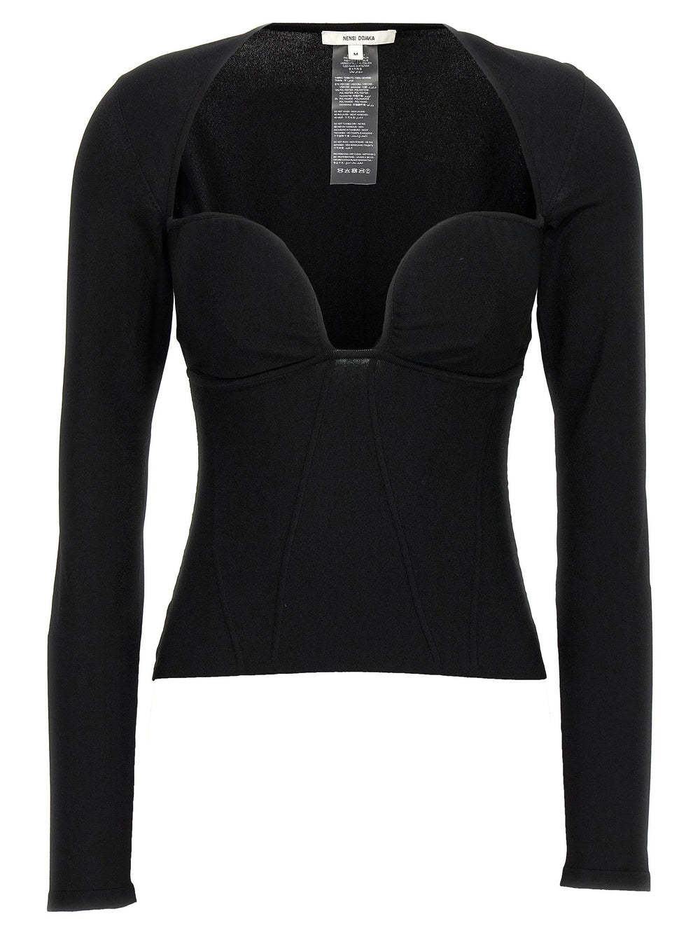 Nensi Dojaka Black Viscose Tank Tops