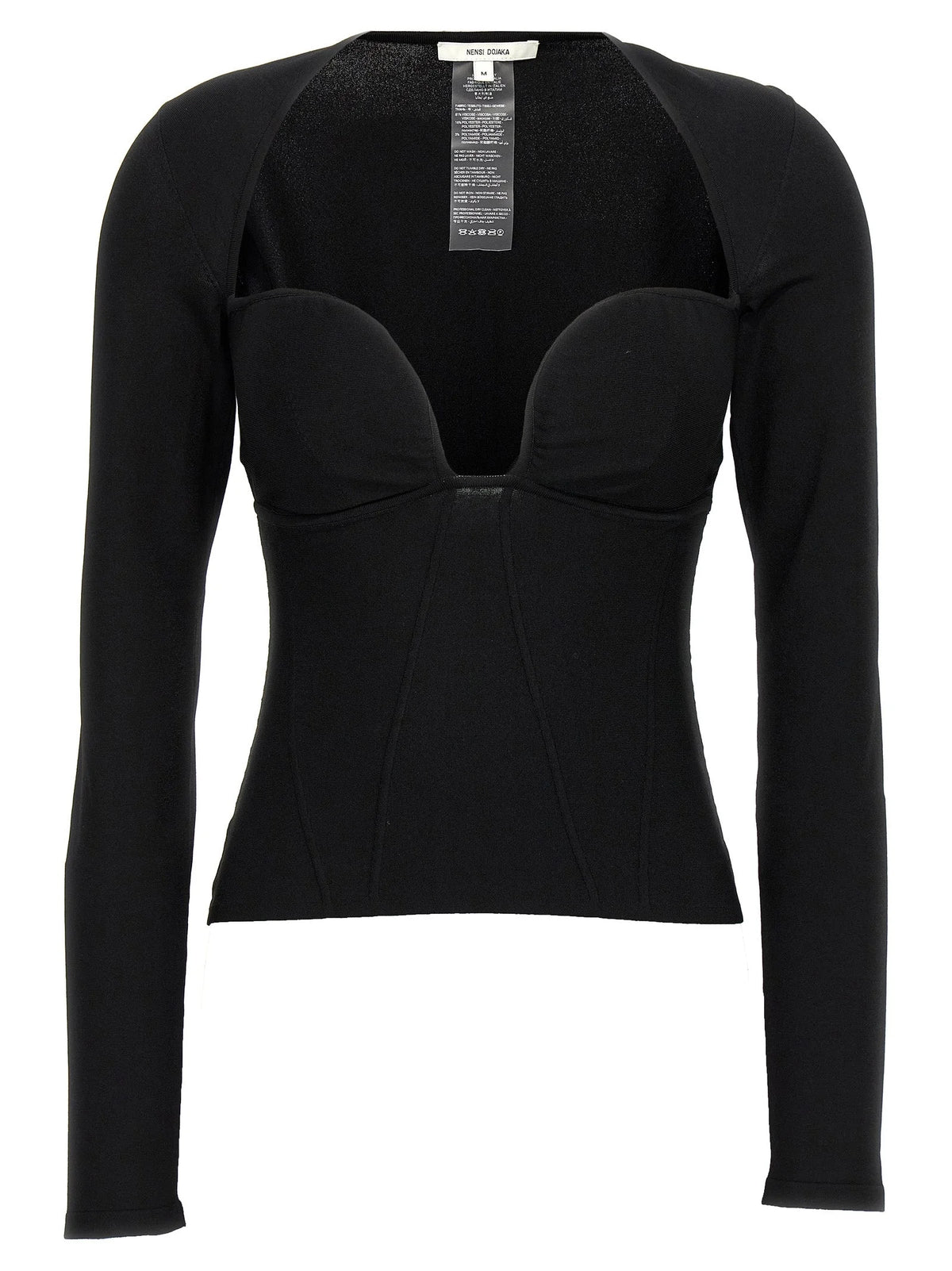 Nensi Dojaka Black Viscose Tank Tops