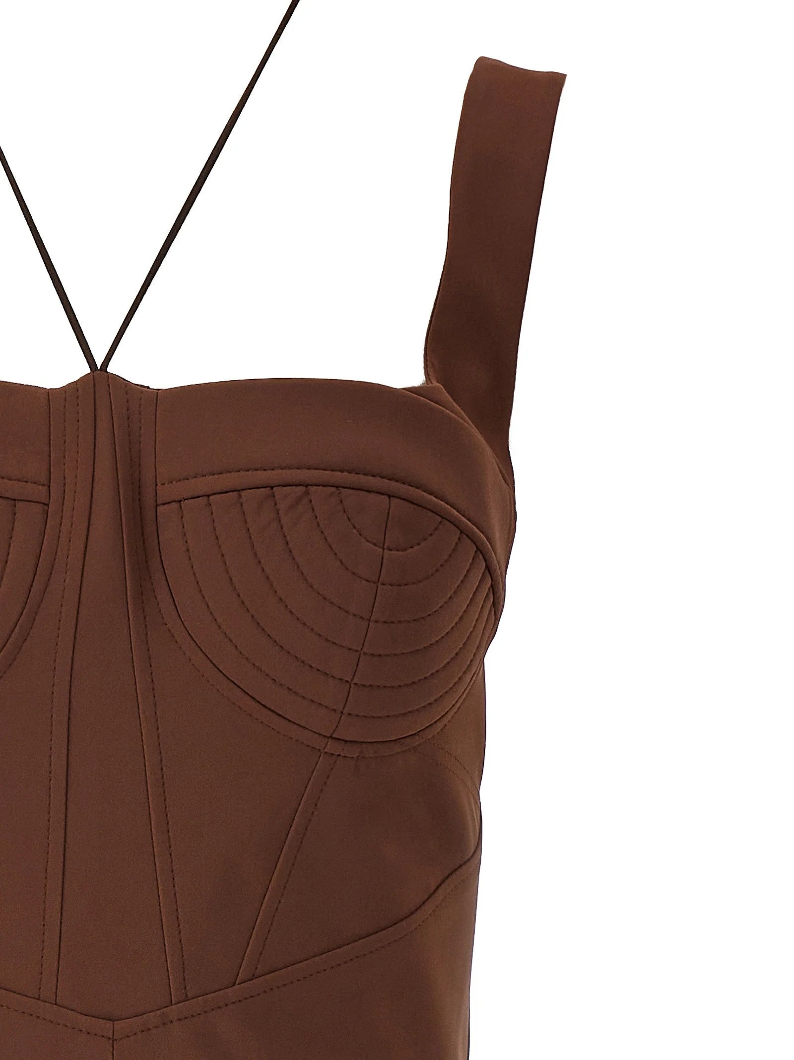 Nensi Dojaka Brown Polyamide Short Dress - IT40