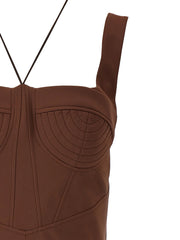 Nensi Dojaka Brown Polyamide Short Dress - IT40