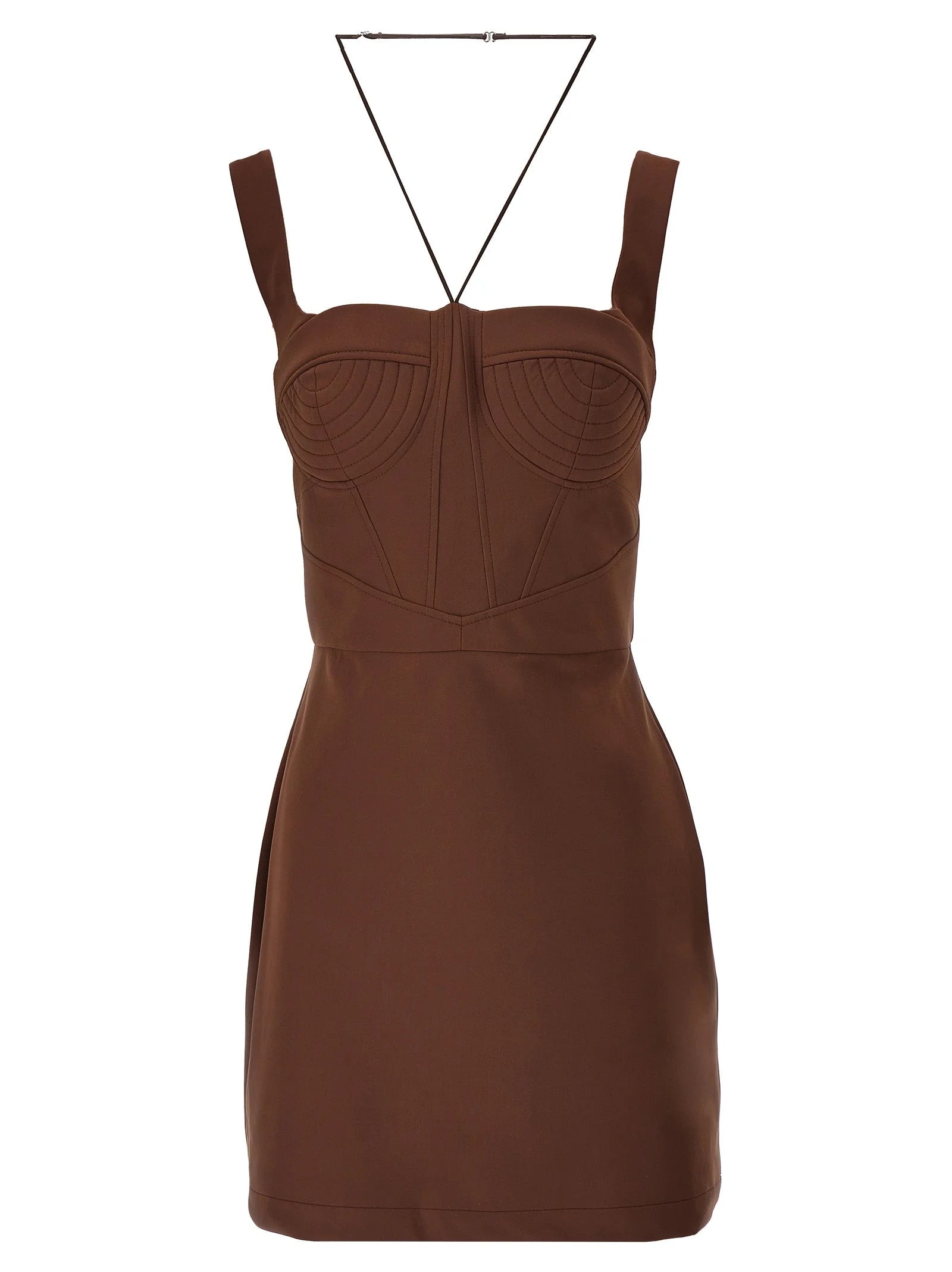 Nensi Dojaka Brown Polyamide Short Dress - IT40