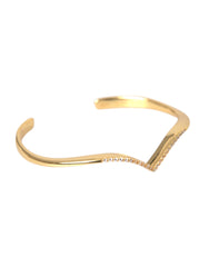 Nialaya Arched Wing Cuff Skyfall Gold CZ 925 Bracelet - Bracelets