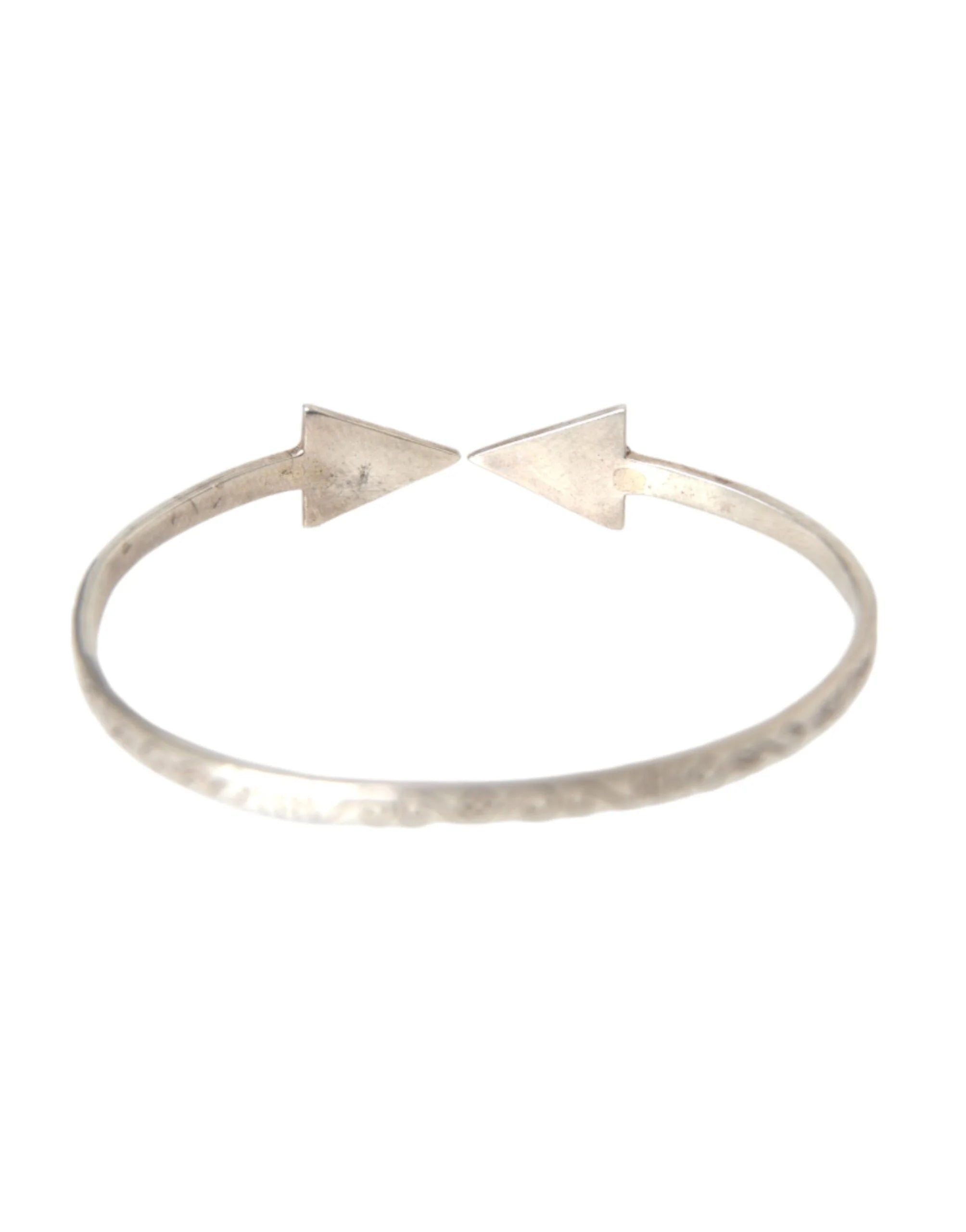 Nialaya Arrow Crystal 925 Silver Bangle Bracelet Women - S - Bracelets
