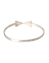 Nialaya Arrow Crystal 925 Silver Bangle Bracelet Women - S - Bracelets