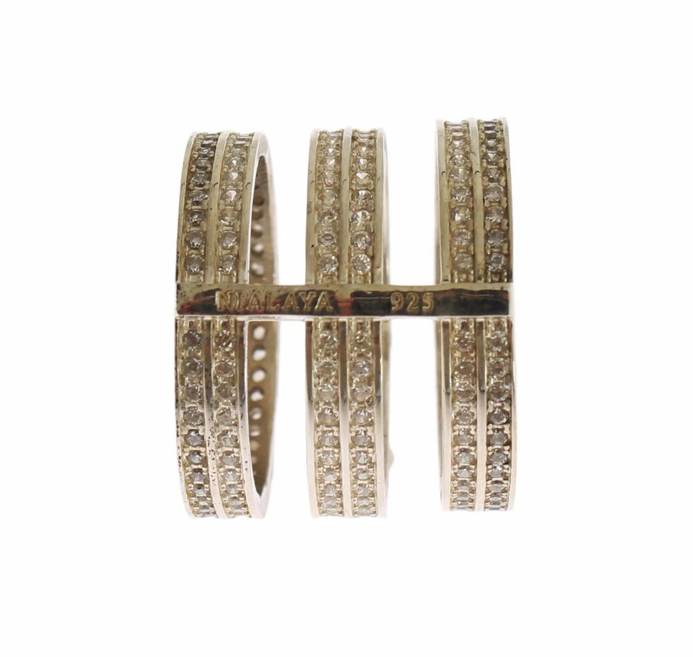 Nialaya Authentic Womens Clear CZ 925 Sterling Silver Ring - Rings