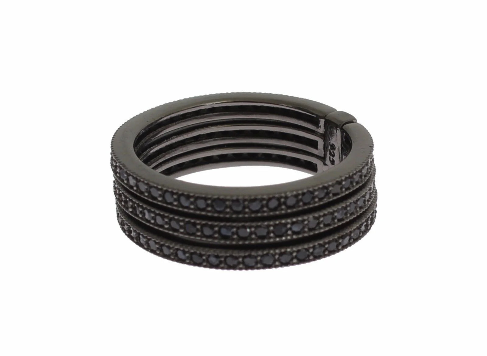 Nialaya Black CZ 925 Sterling Silver Womens - EU50 | US5 - Rings