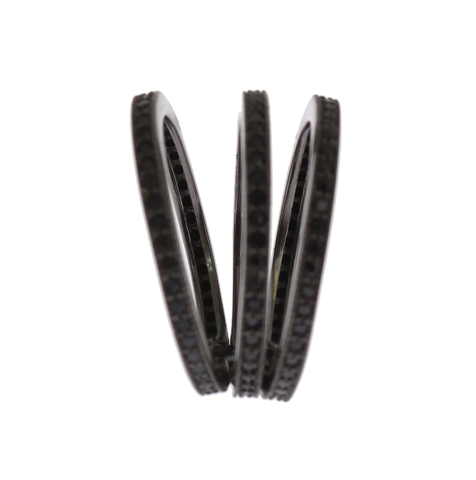 Nialaya Black CZ 925 Sterling Silver Womens - EU50 | US5 - Rings