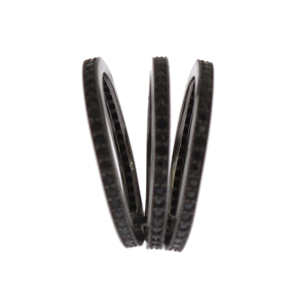 Nialaya Black CZ 925 Sterling Silver Womens - EU50 | US5 - Rings