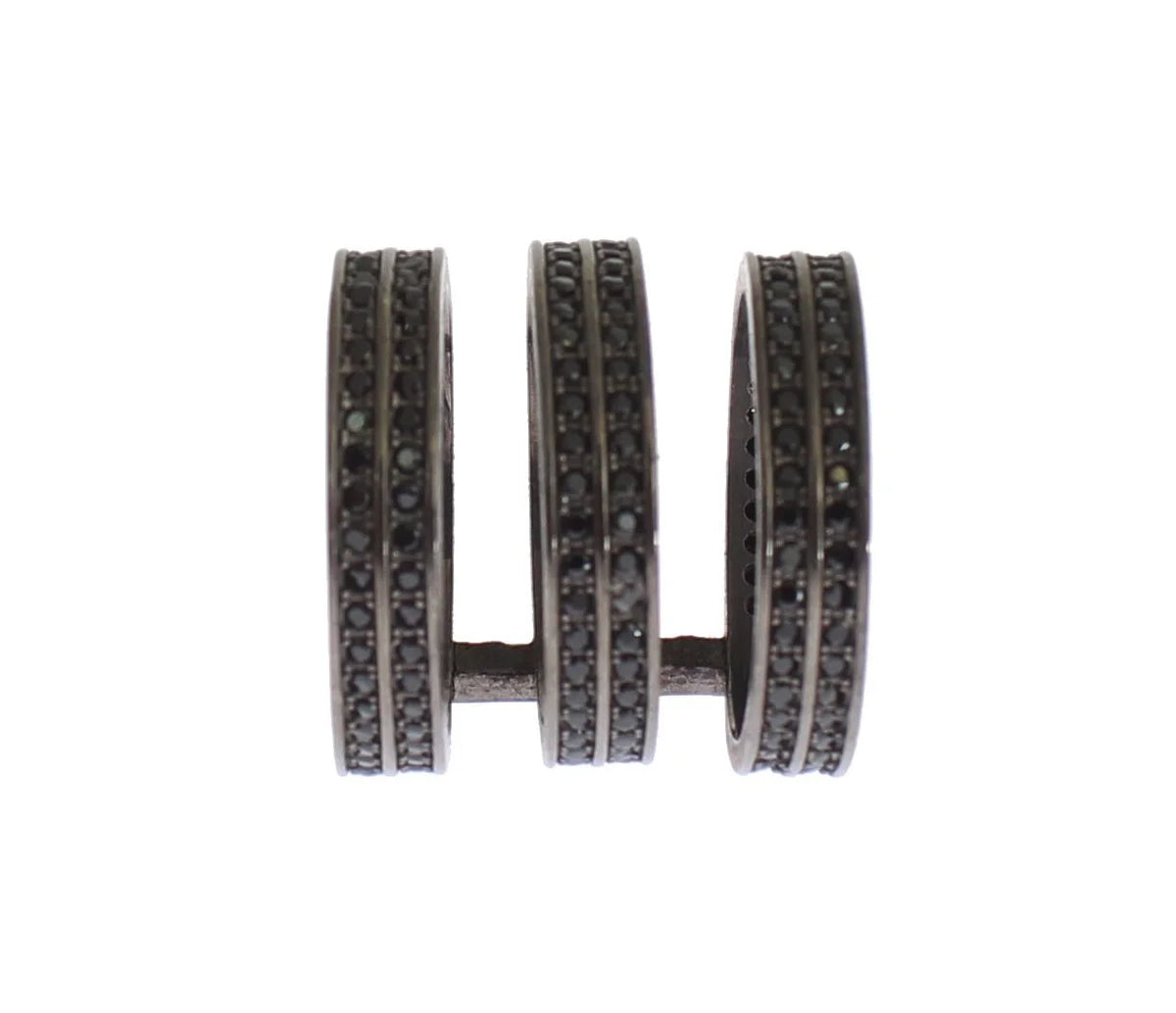 Nialaya Black CZ Rhodium 925 Silver Ring - EU50 | US5 - Rings