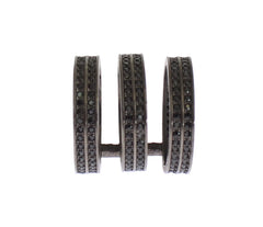 Nialaya Black CZ Rhodium 925 Silver Ring - EU50 | US5 - Rings