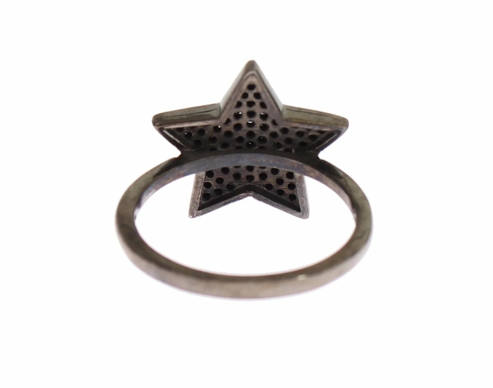 Nialaya Black CZ Star 925 Silver Womens Ring - EU50 | US5 - Rings