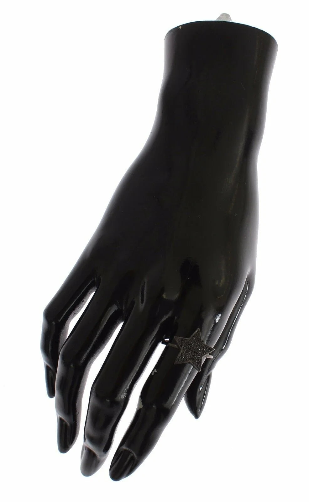 Nialaya Black CZ Star 925 Silver Womens Ring - EU50 | US5 - Rings