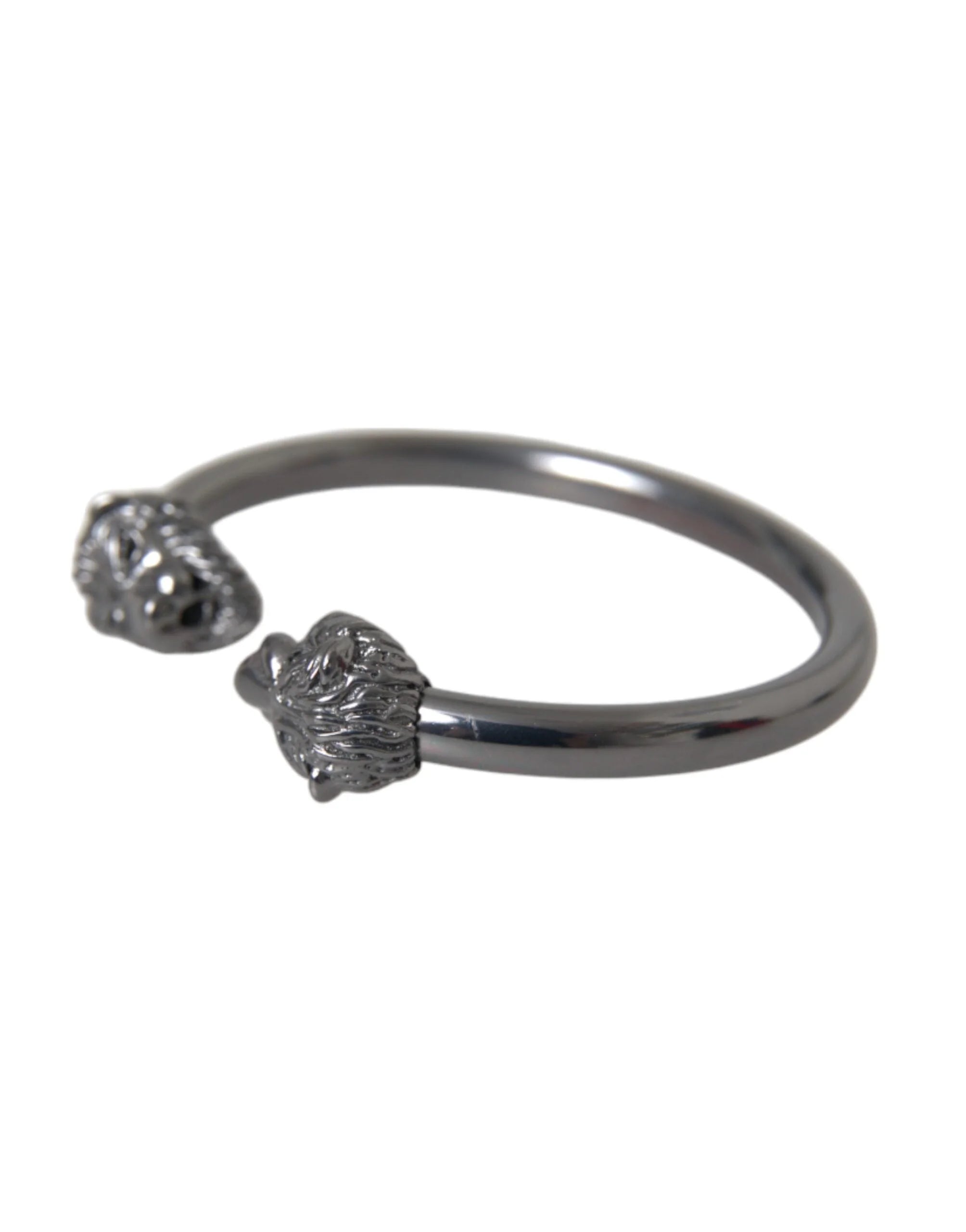Nialaya Black Rhodium Lion Bangle Bracelet Women - S - Bracelets