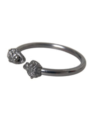 Nialaya Black Rhodium Lion Bangle Bracelet Women - S - Bracelets